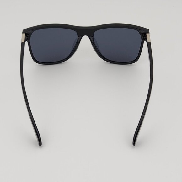 Quiksilver Round Flat Lens Sunglasses Gloss Black Frame Dark Smoke Tint Lens Q29 - Picture 9 of 12